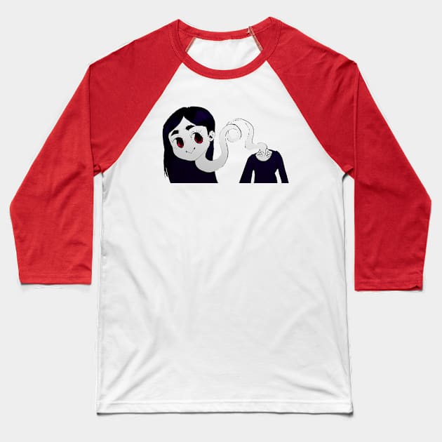 Rokurokubi Long-Neck Woman Yokai Baseball T-Shirt by kuraimochi